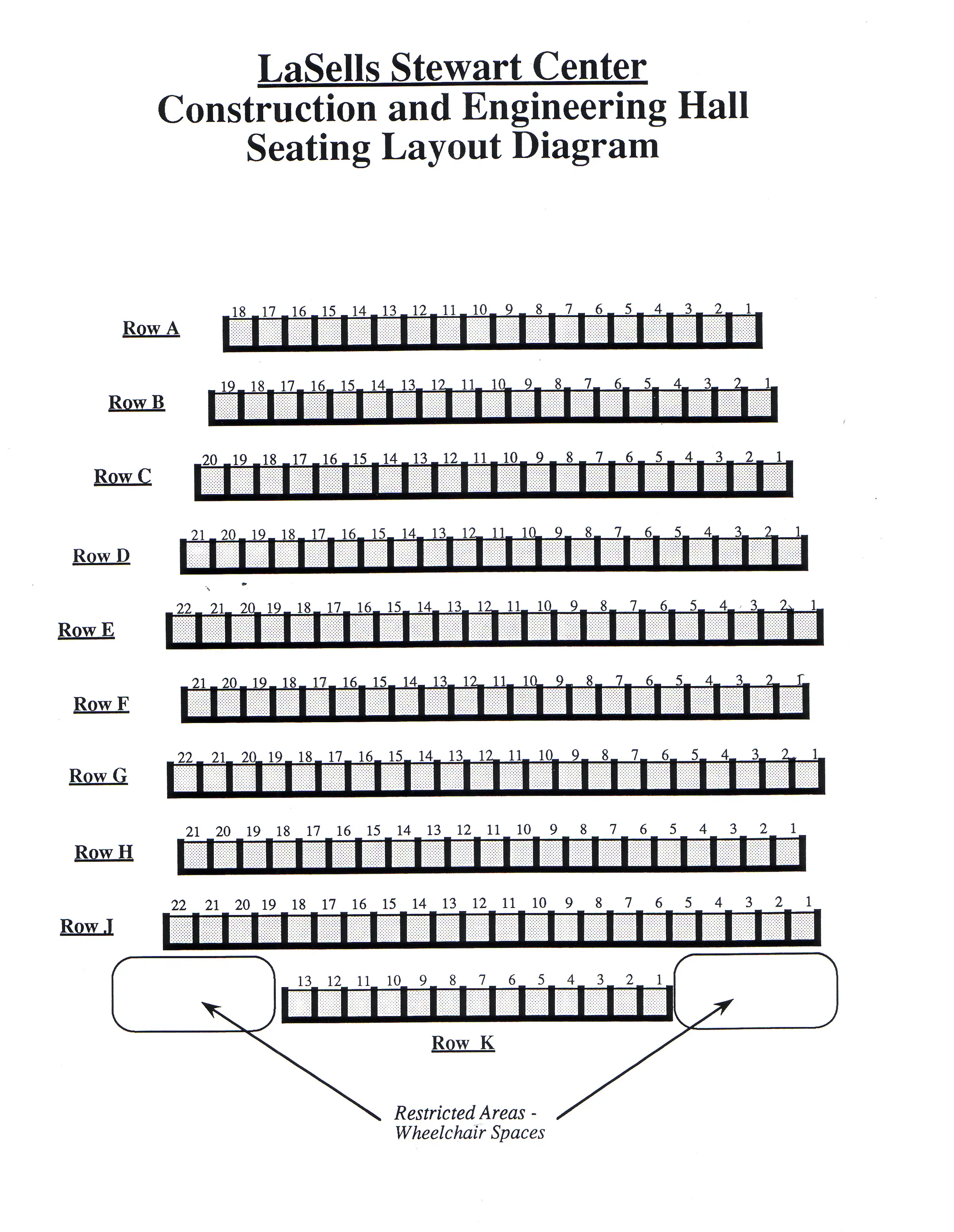 Construction and Engineering Hall Seating Layout Diagram